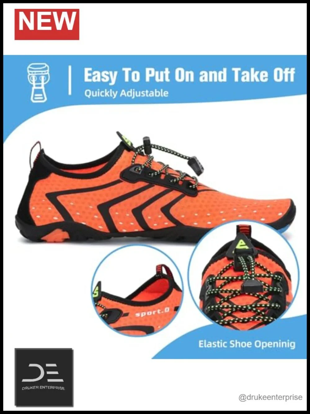 Quick-Dry Barefoot Swim Shoes with Drainage Holes, Lightweight Aqua Shoes